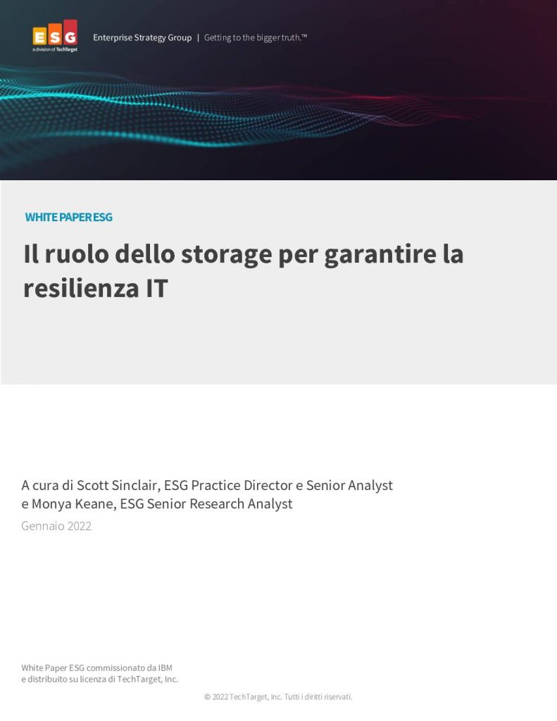 Il ruolo dello storage per garantire la resilienza IT