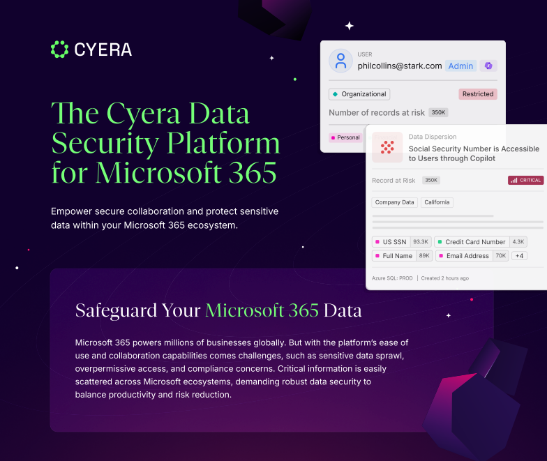 The Cyera Data Security Platform for Microsoft 365